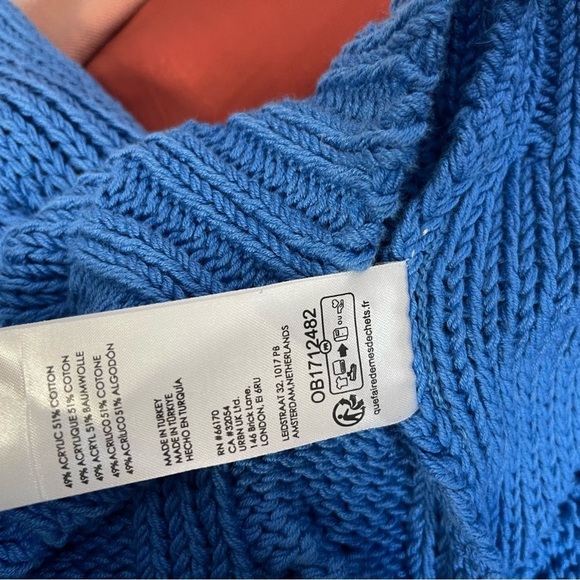 Pilcro x Anthropologie Cable-Knit Sweater Vest In Blue Women's Size XXS - Picture 5 of 9